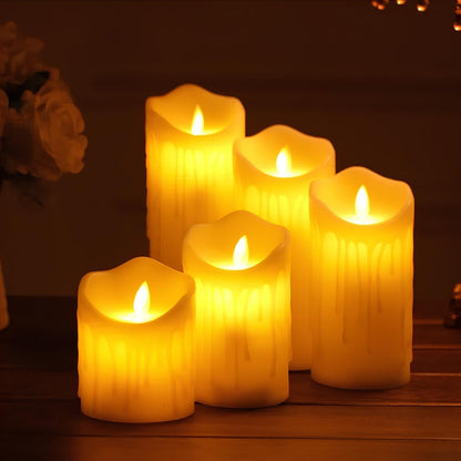 Warm White Flicker LED Candles with Realistic Wax Look