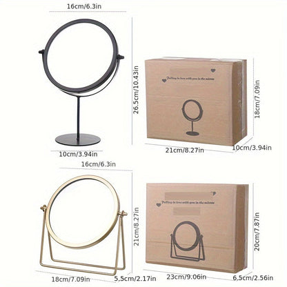Classic Round Makeup Mirror with Metal Stand