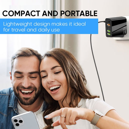 Compact 6 Port Fast Charger 65W US Plug