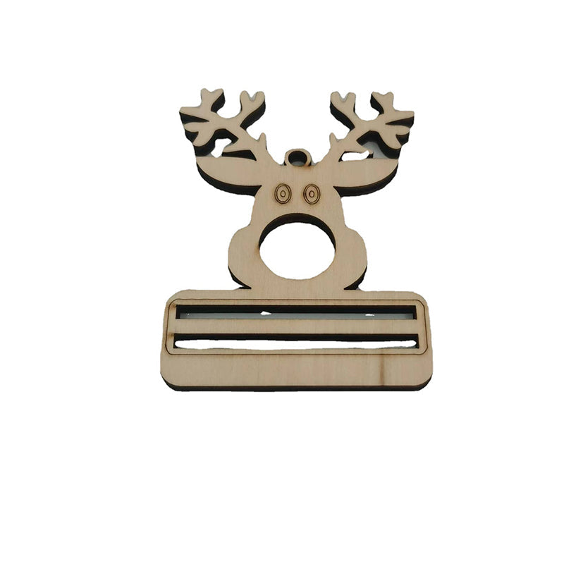 Wooden Festive Holiday Money Clip Ornament