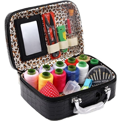 Compact Travel Sewing Kit in Leather Style Case - Befez