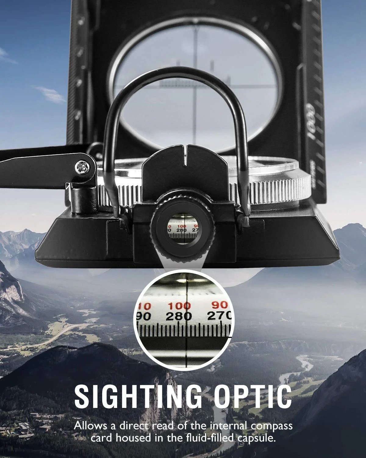 Tactical Compass Waterproof Aluminum Outdoor Navigation Tool