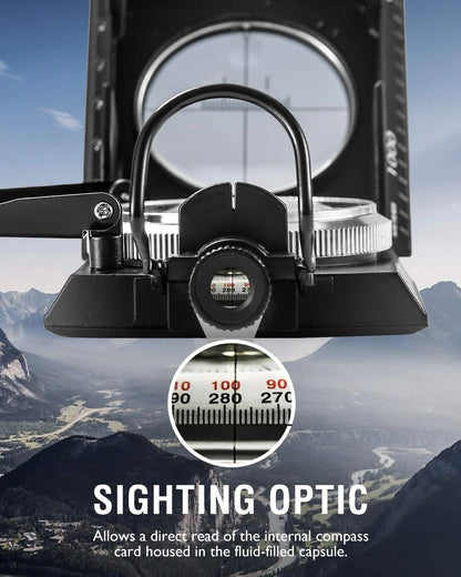 Tactical Compass Waterproof Aluminum Outdoor Navigation Tool