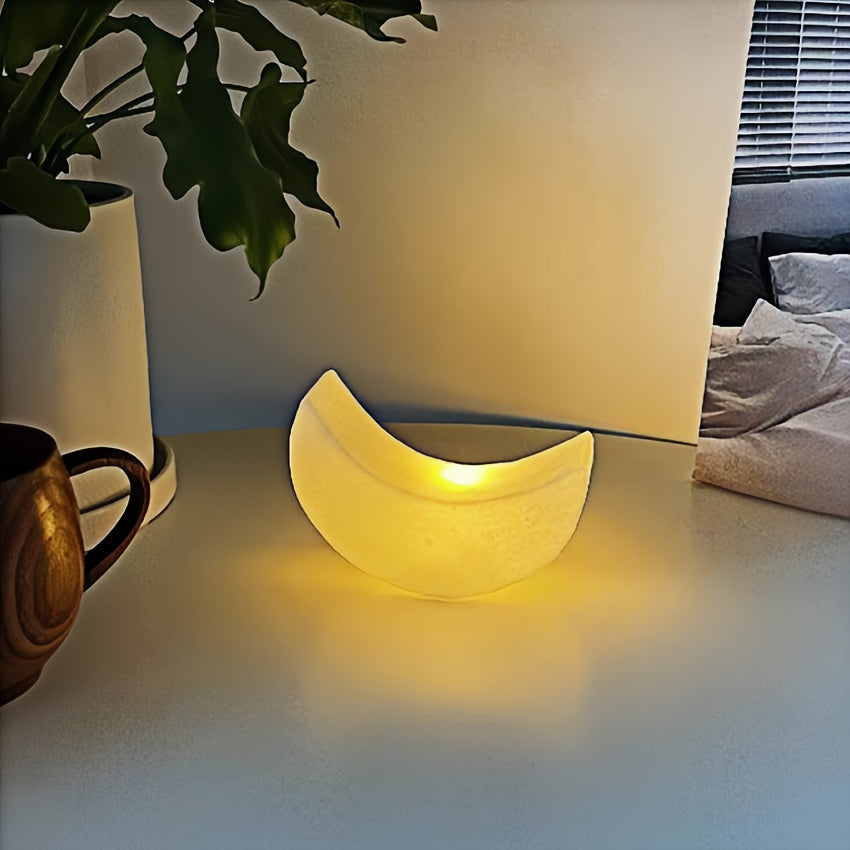 Modern Half Moon Table Lamp with USB Rechargeable Battery