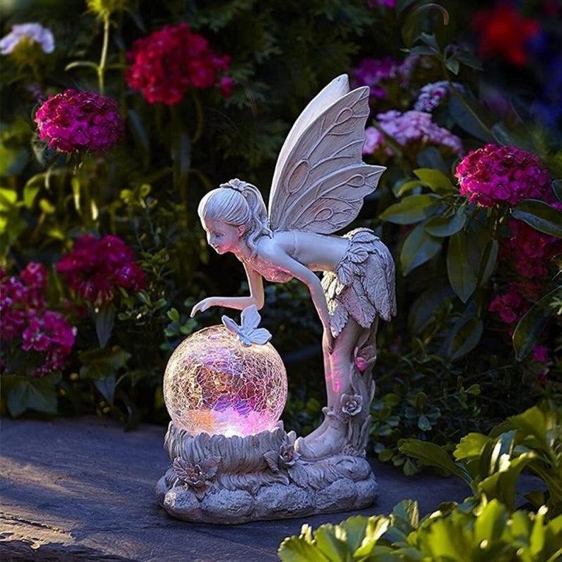 Befez Outdoor Solar Powered Fairy Figurine Decor