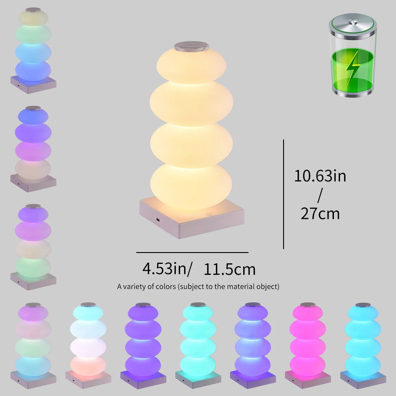 Colorful Dimmable Table Lamp with Touch Sensor