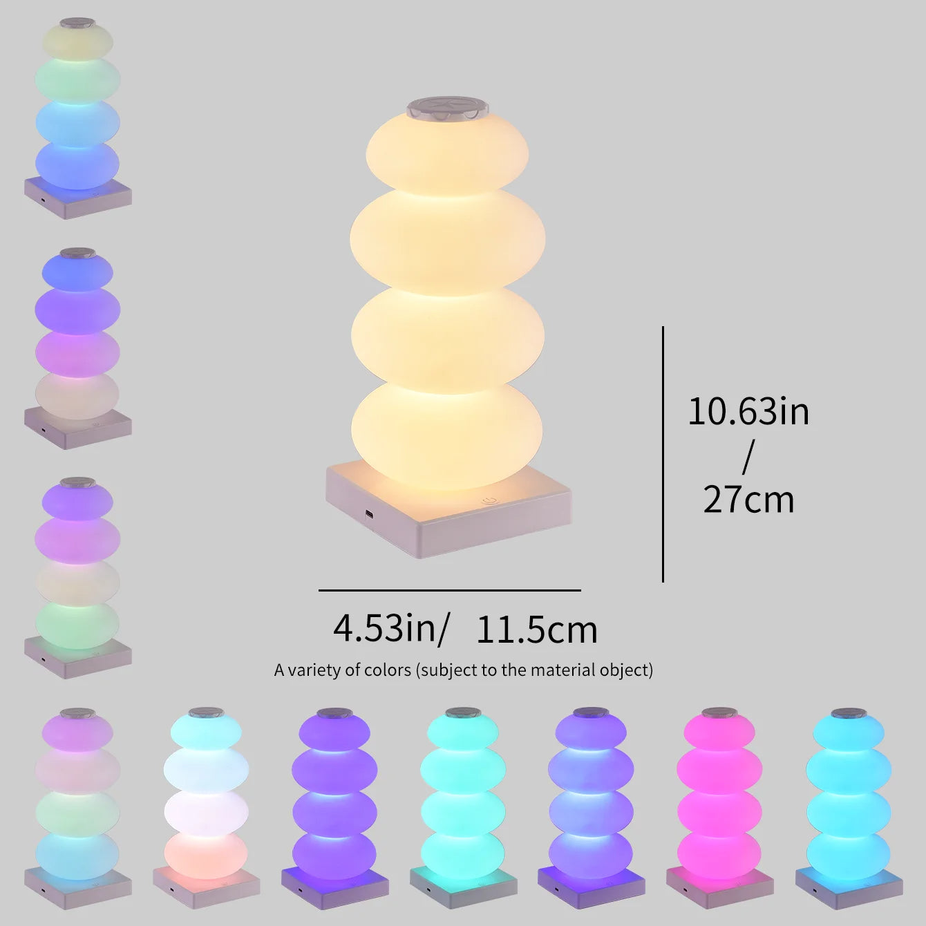 Colorful Dimmable Table Lamp with Touch Sensor