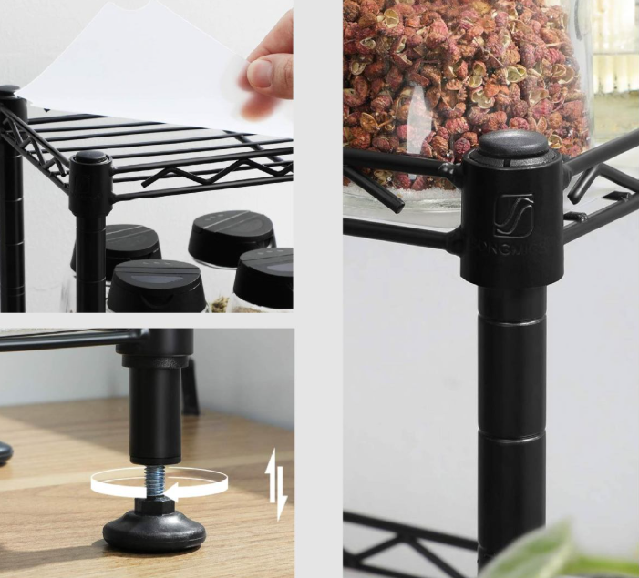 Sturdy 3-Tier Metal Storage Shelf with Locking Casters