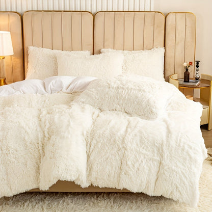 Cozy Soft Plush Duvet Cover Set with Zipper