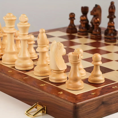 Traditional Wood Chess Board Set for Home and Travel