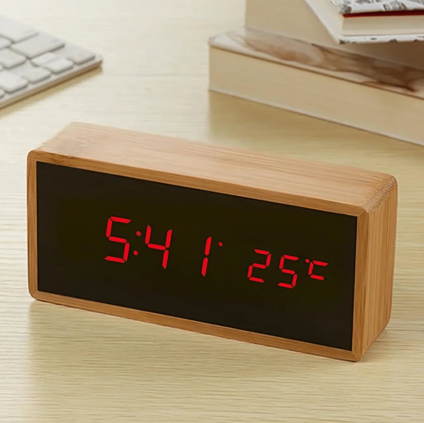 Eco Friendly Bamboo LED Digital Clock