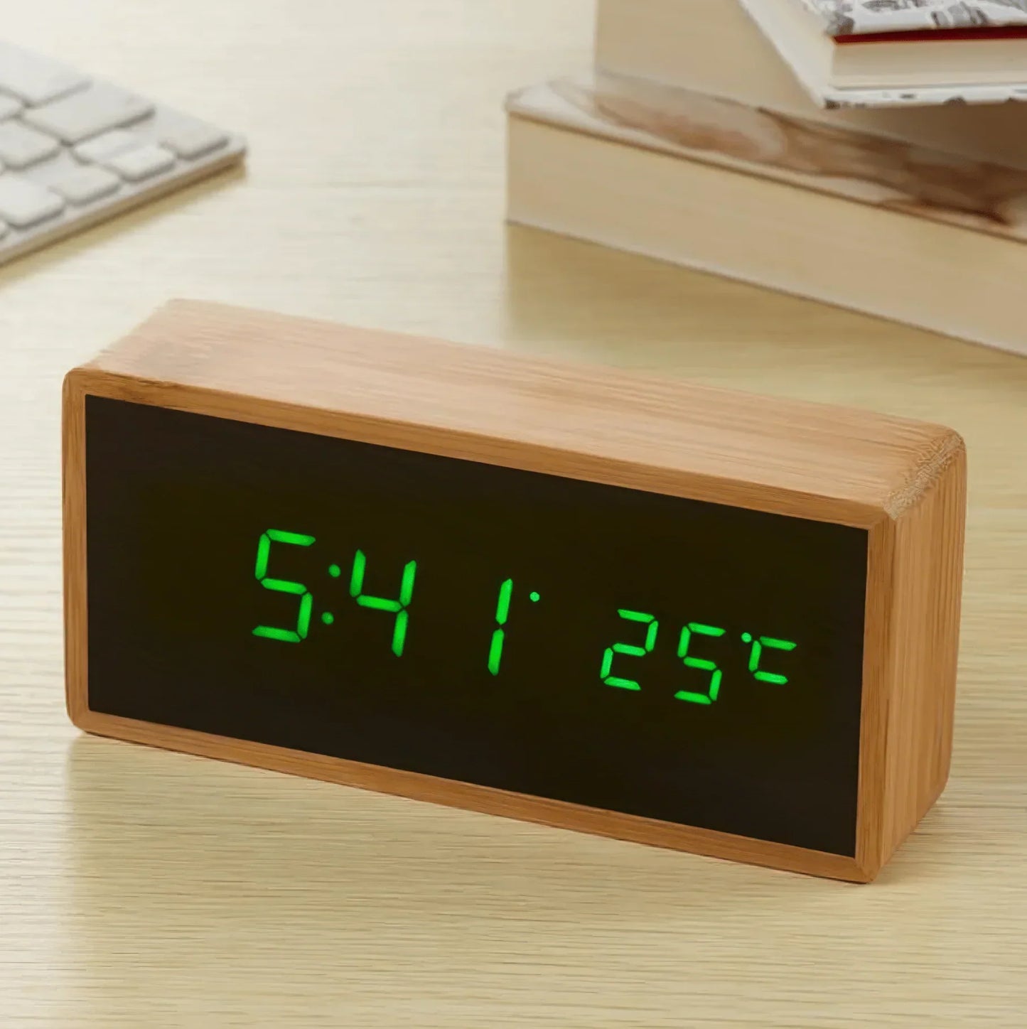 Eco Friendly Bamboo LED Digital Clock