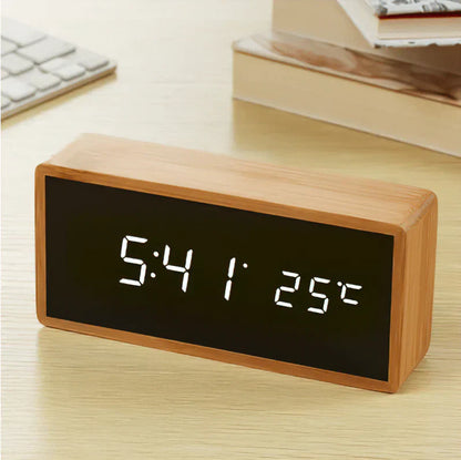 Eco Friendly Bamboo LED Digital Clock - Befez