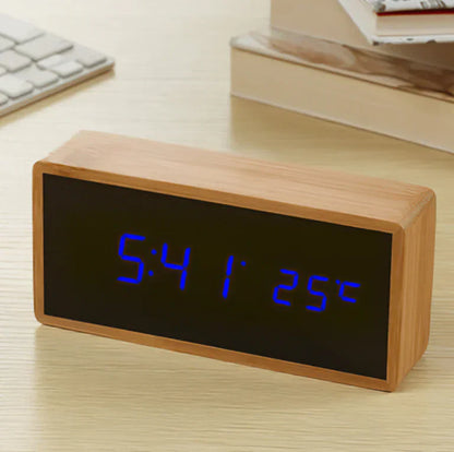 Eco Friendly Bamboo LED Digital Clock