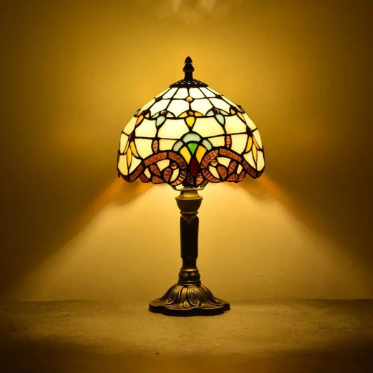 Vintage Colored Glass Table Lamp - Befez
