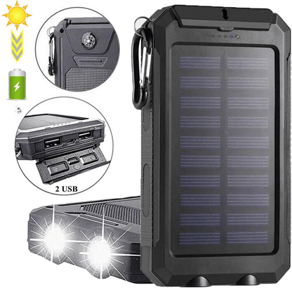 Durable Solar Powered 10,000mAh Waterproof Battery Pack