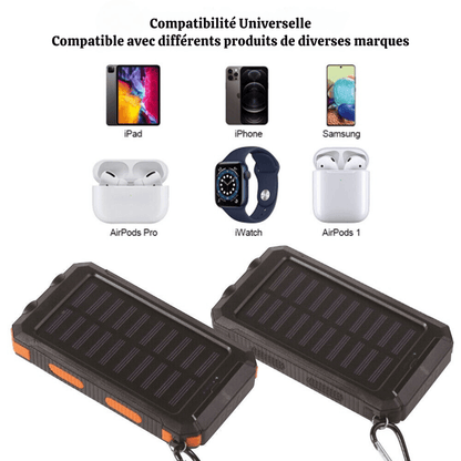 Durable Solar Powered 10,000mAh Waterproof Battery Pack