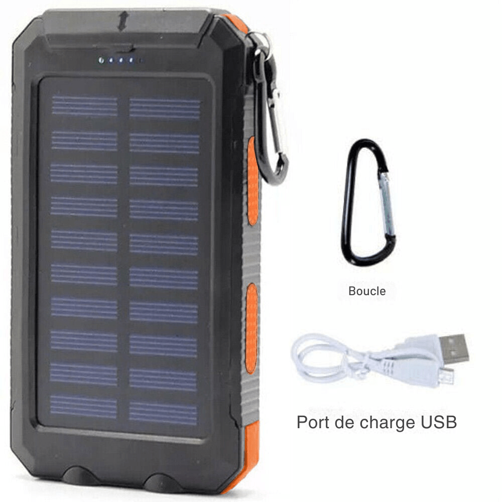 Durable Solar Powered 10,000mAh Waterproof Battery Pack