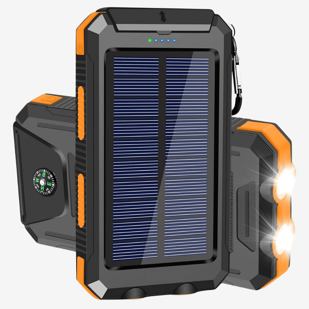 Durable Solar Powered 10,000mAh Waterproof Battery Pack