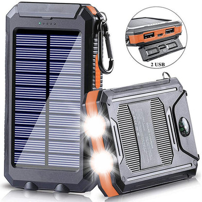 Durable Solar Powered 10,000mAh Waterproof Battery Pack