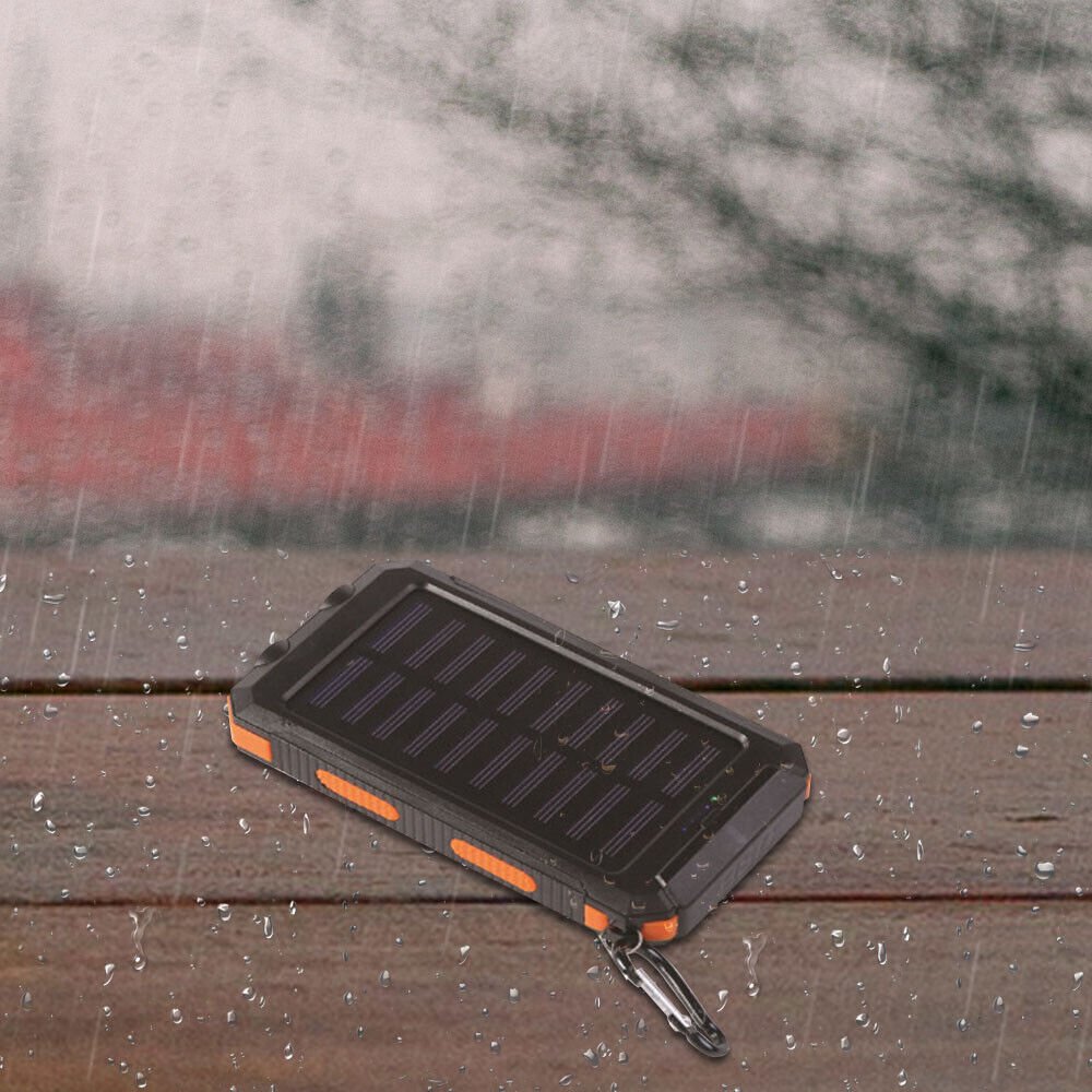 Durable Solar Powered 10,000mAh Waterproof Battery Pack