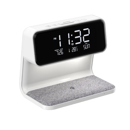 Smart Bedside Lamp with Wireless Charging and Alarm Clock