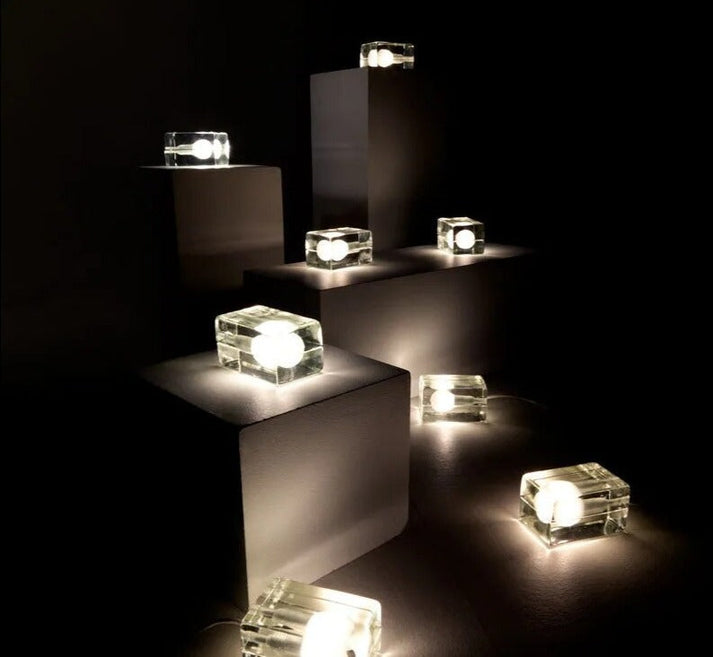 Stylish Glass Desk Lamp with Clear LED Lighting