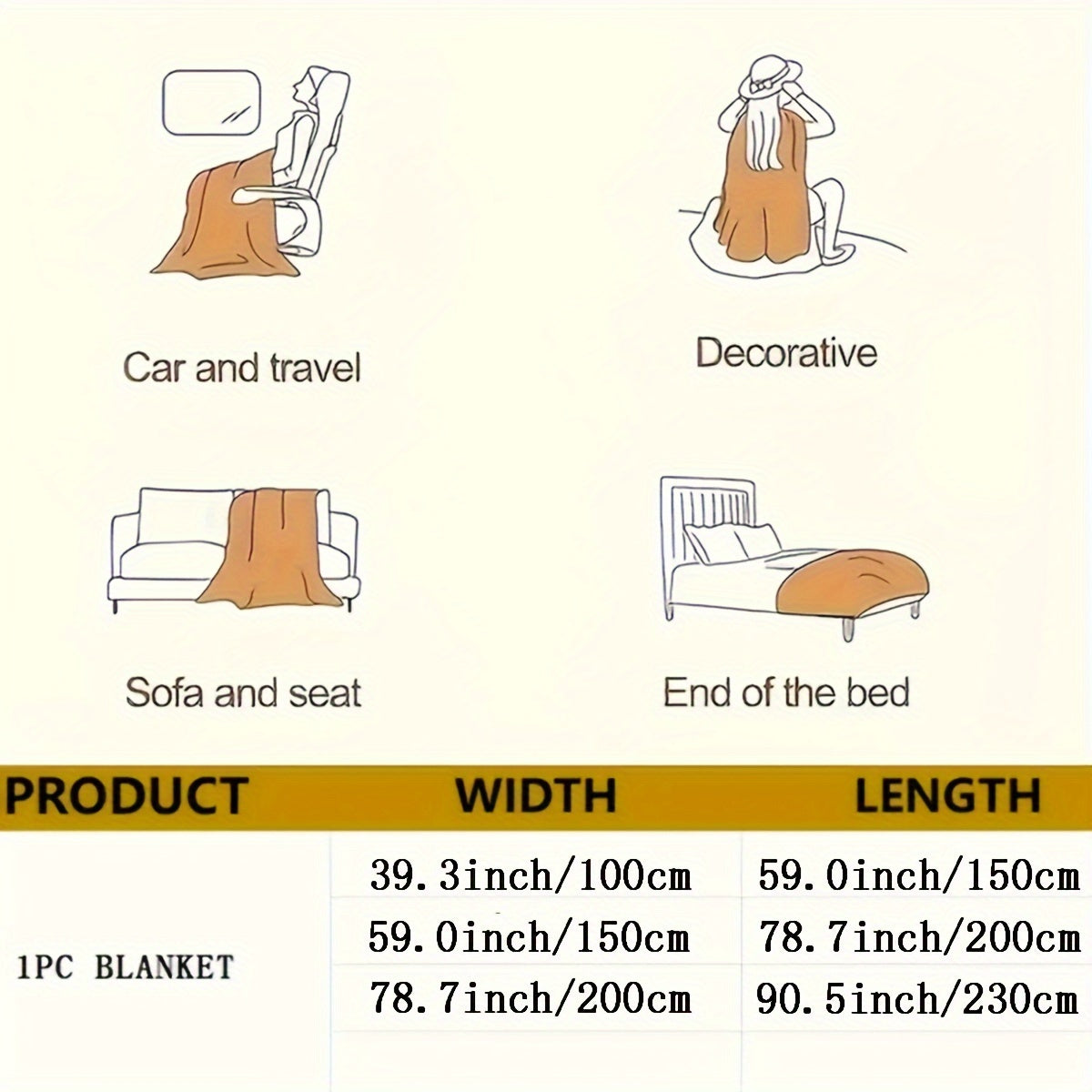 Soft Plush French Inspired Throw Blanket