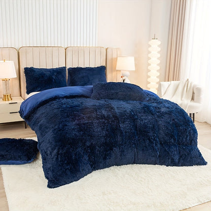 Cozy Soft Plush Duvet Cover Set with Zipper