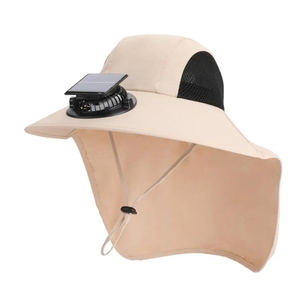 Sun Protection Wide Brim Summer Hat with Solar Fan