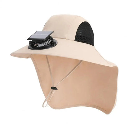 Sun Protection Wide Brim Summer Hat with Solar Fan