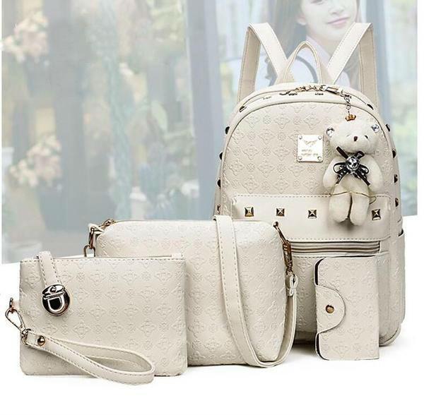Stylish Ladies Bear Pattern Handbag Set