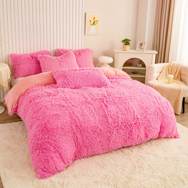 Cozy Soft Plush Duvet Cover Set with Zipper