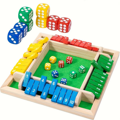 Classic Wooden Dice Box Game Set