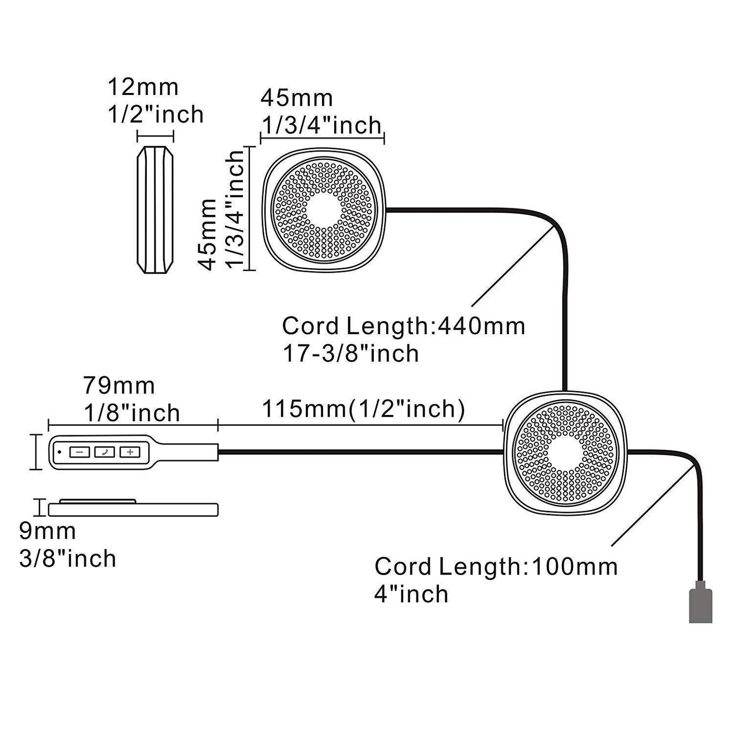 Slim Under Helmet Earphones