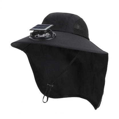 Sun Protection Wide Brim Summer Hat with Solar Fan