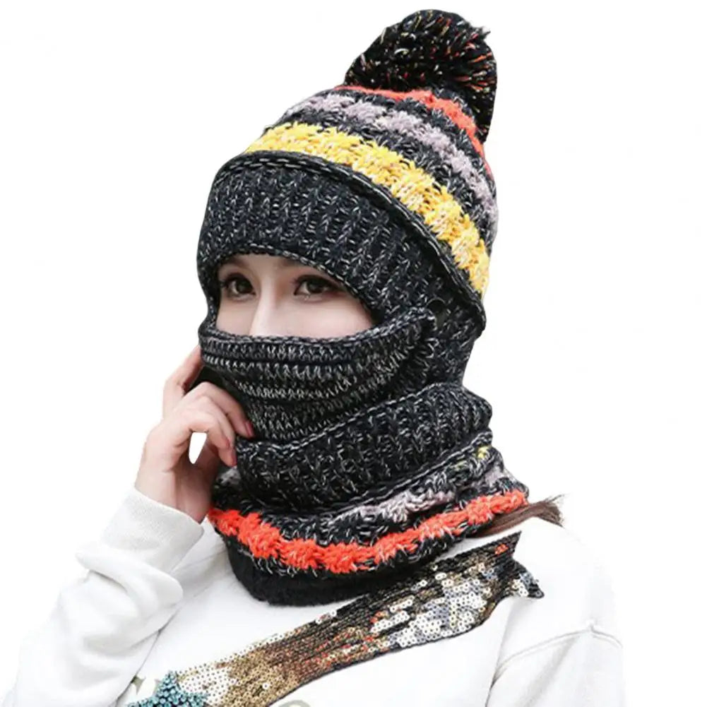 Soft Winter Beanie Scarf Set with Fleece Lining
