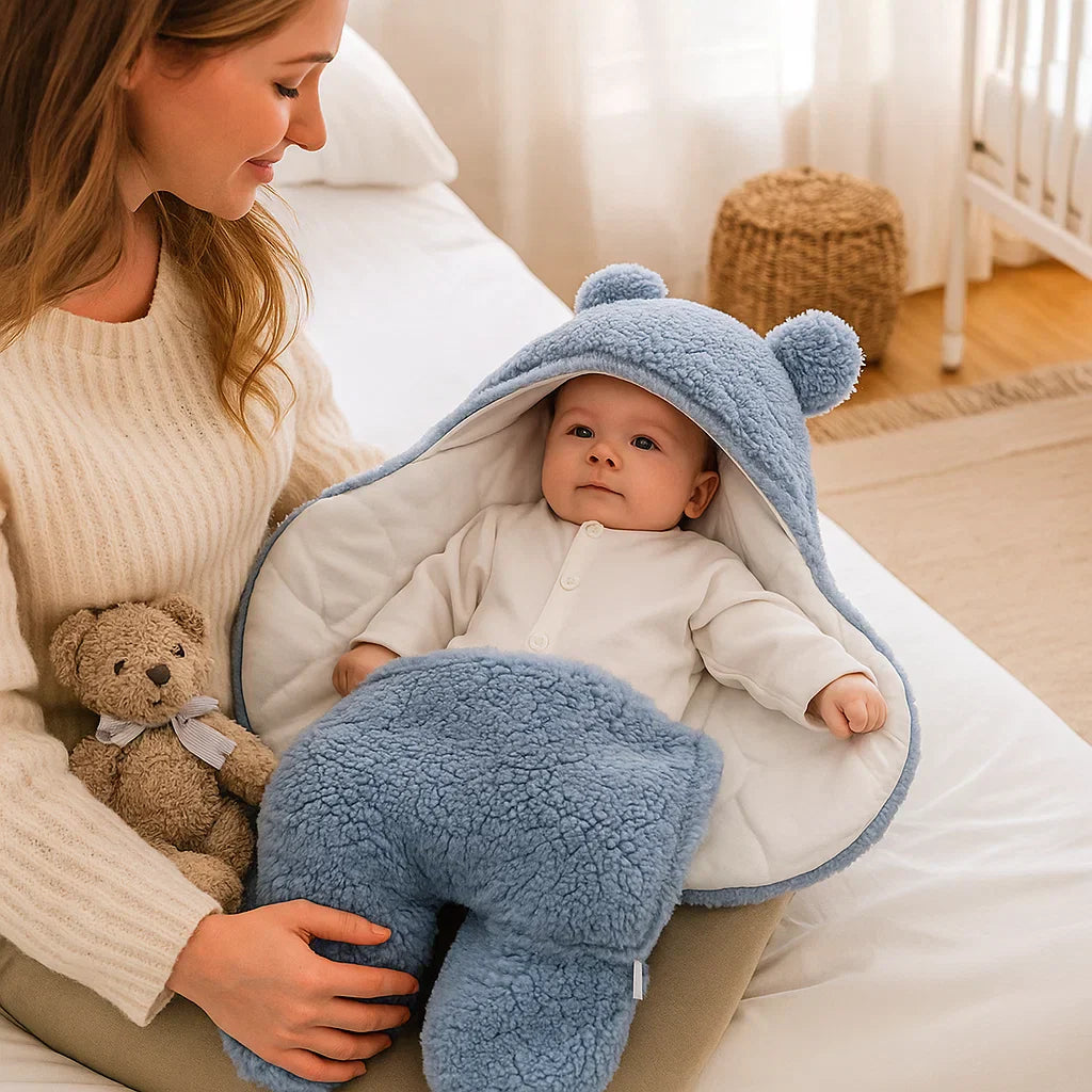 Adorable Bear Baby Blanket and Pajama Set