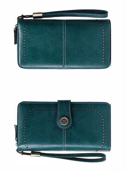 Fashionable Genuine Leather Wristlet Wallet