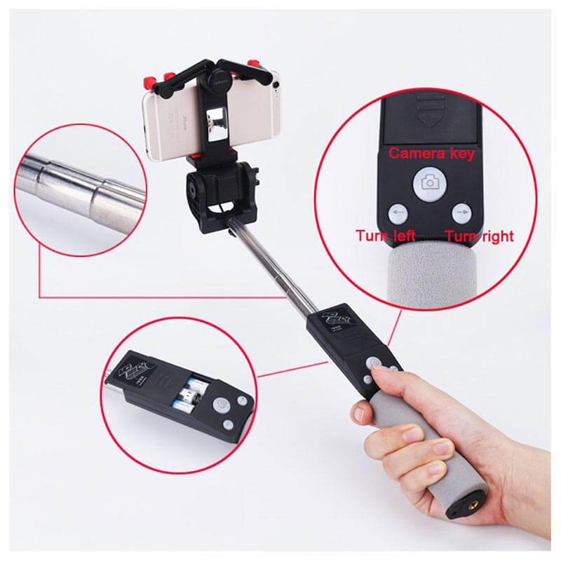 Compact Bluetooth Selfie Stick with 360 Rotation