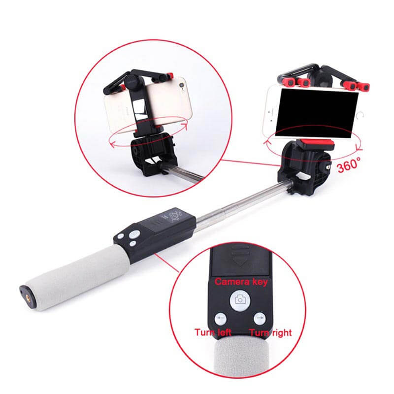 Compact Bluetooth Selfie Stick with 360 Rotation
