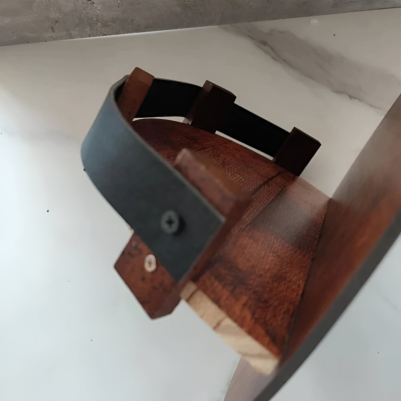 Distressed Wood Whiskey Barrel Shelf - Home Bar Decor