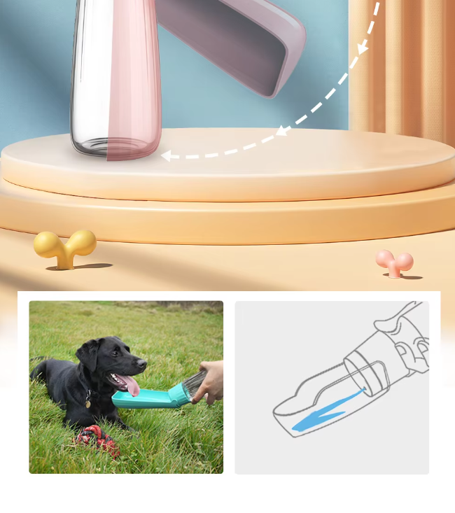 Portable Pet Water Bottle - Leakproof 550ml Travel Cup