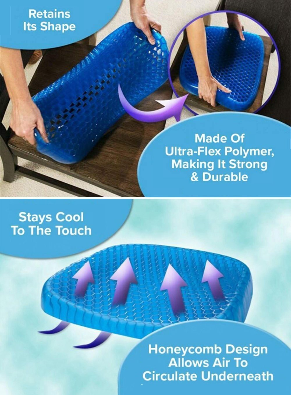 Comfortable Cooling Gel Chair Cushion