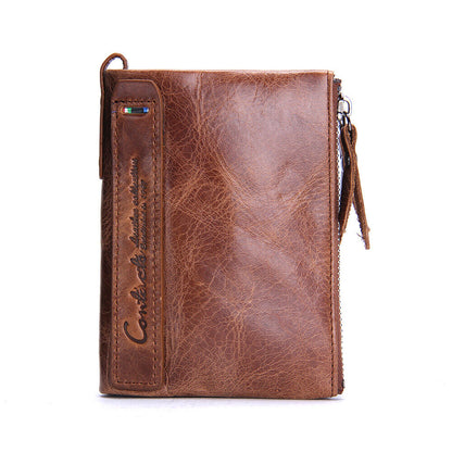 Fashionable Dual Zip Pocket Wallet
