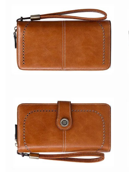 Fashionable Genuine Leather Wristlet Wallet