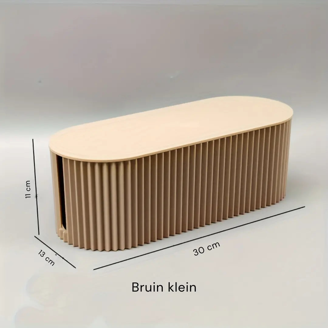 Compact White Desk Cable Organizer Box