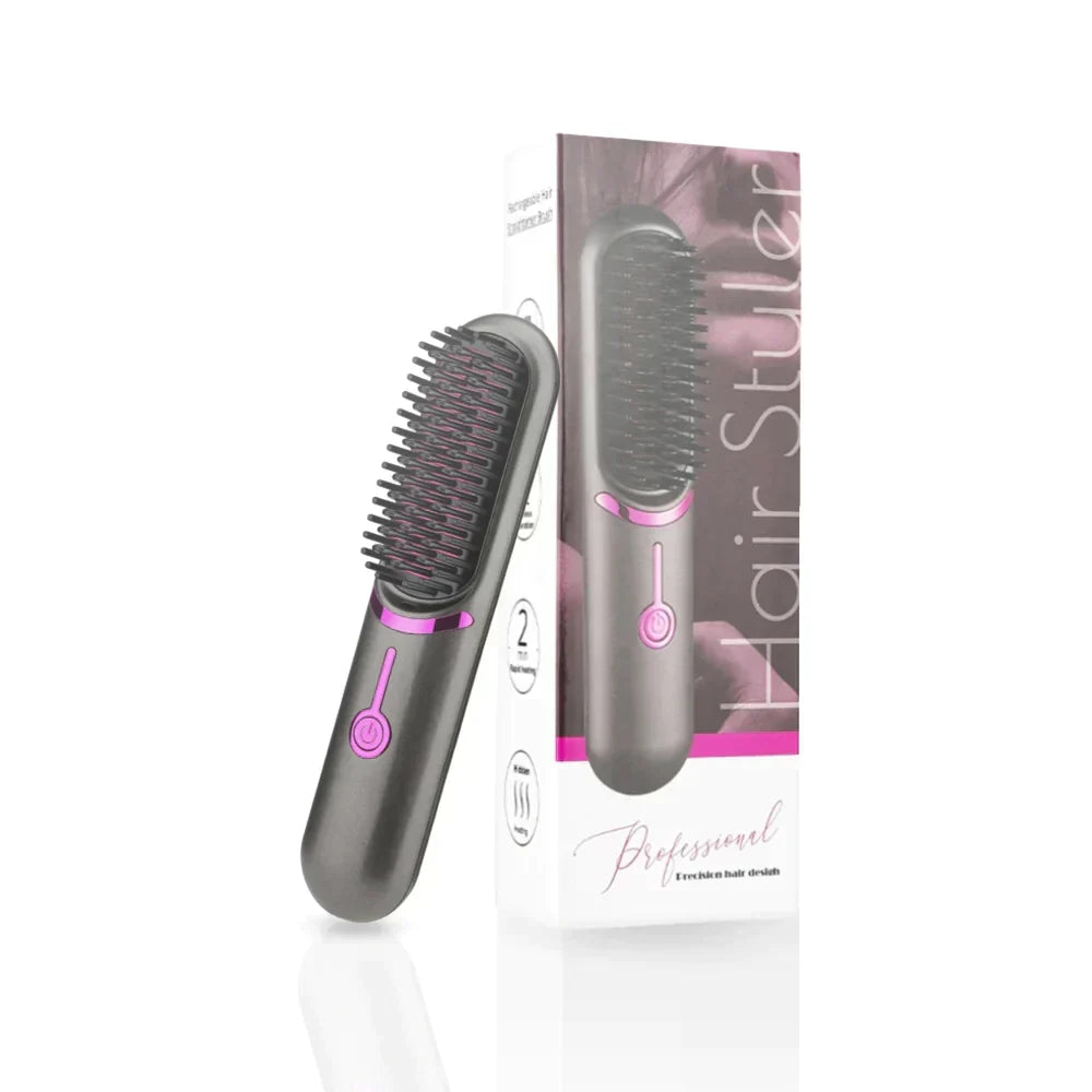 Ceramic Wireless Rechargeable Hair Straightening Brush