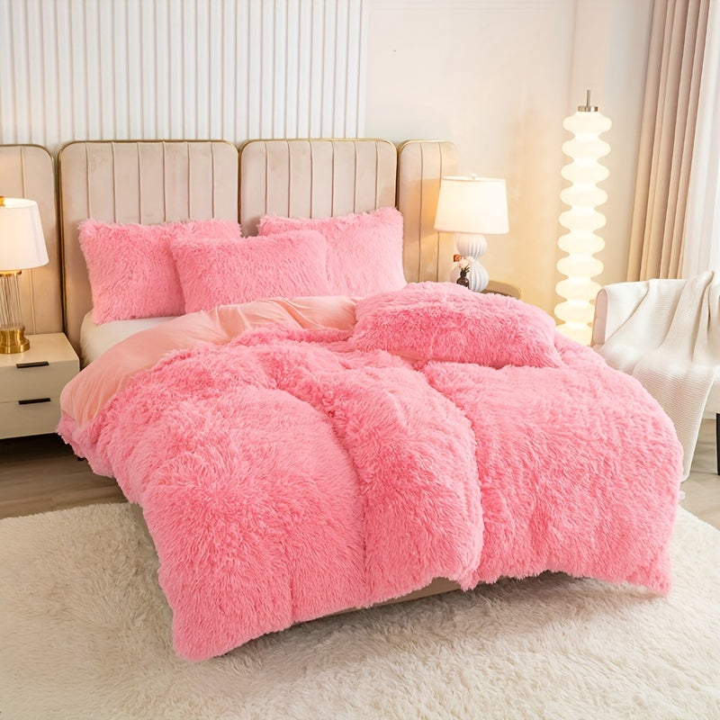 Cozy Soft Plush Duvet Cover Set with Zipper