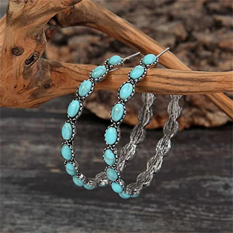 Unique Blue Turquoise Drop Earrings